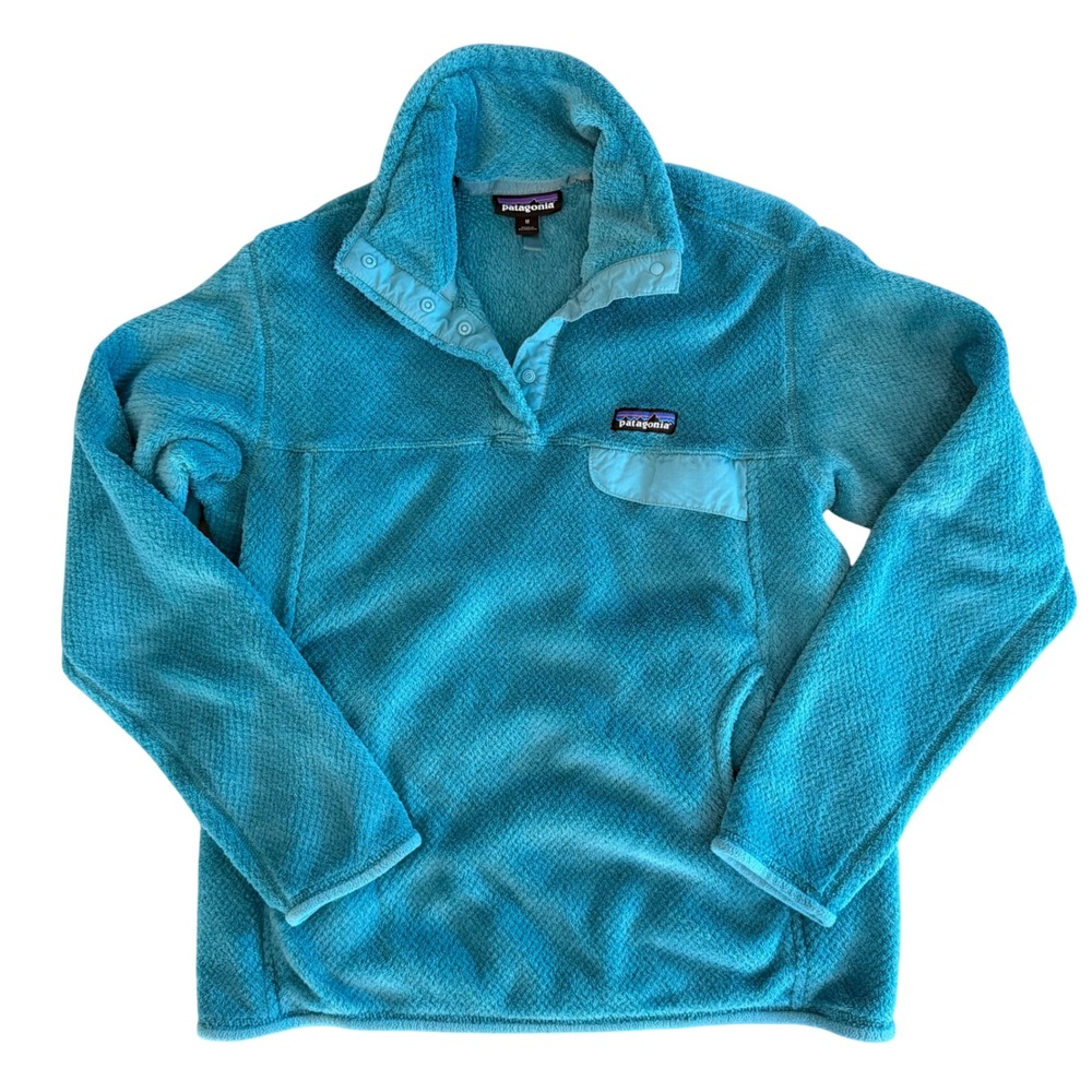 Patagonia Re-Tool Snap-T Polartec Fleece Pullover Turquoise Blue Women's Medium